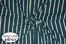 Load image into Gallery viewer, Double Brushed Poly - Hunter Stripe