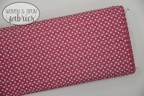 Polyester/Rayon Hot Pink Dots