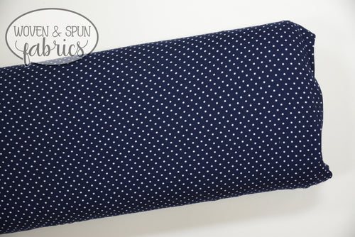 Double Brushed Poly - Dots Navy