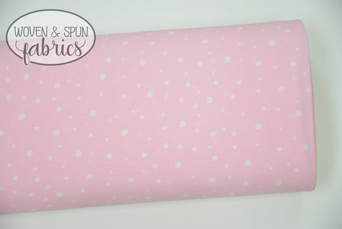 Bubble Crepe Polyester -Light pink with Dots