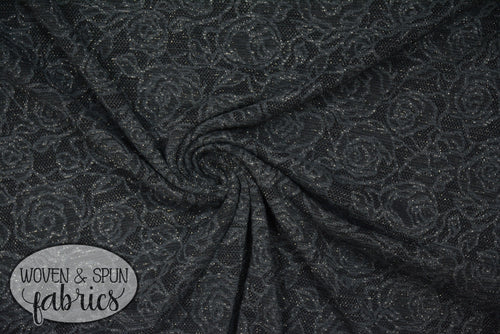 Embossed Textured Knit - Charcoal