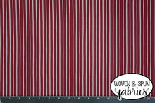 Load image into Gallery viewer, Double Brushed Poly - Burgundy Stripe (narrow)