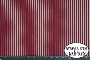 Double Brushed Poly - Burgundy Stripe (narrow)