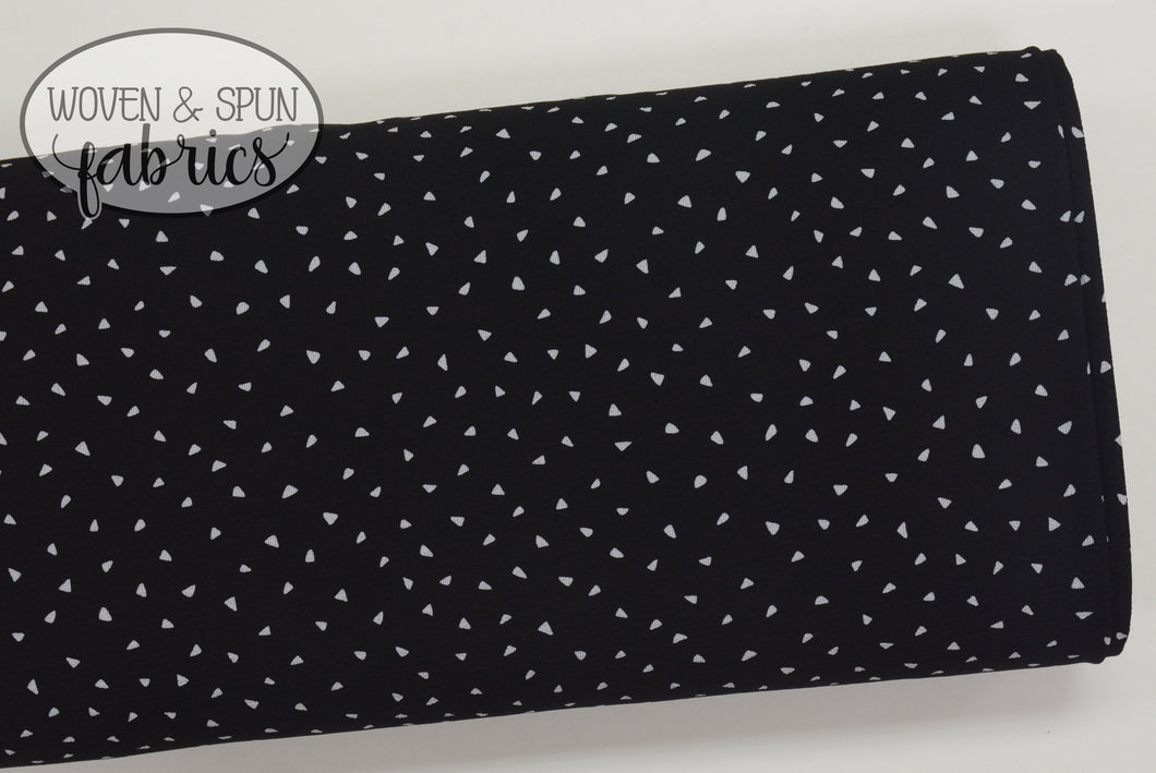 Bubble Crepe Polyester - Black Geo