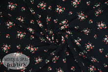 Load image into Gallery viewer, Bubble Crepe Polyester - Black Floral