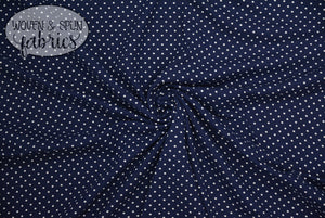 Double Brushed Poly - Dots Navy