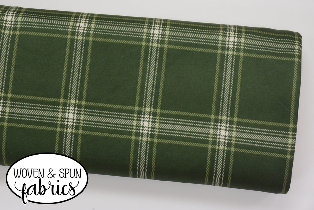 Scuba Knit - Olive Plaid